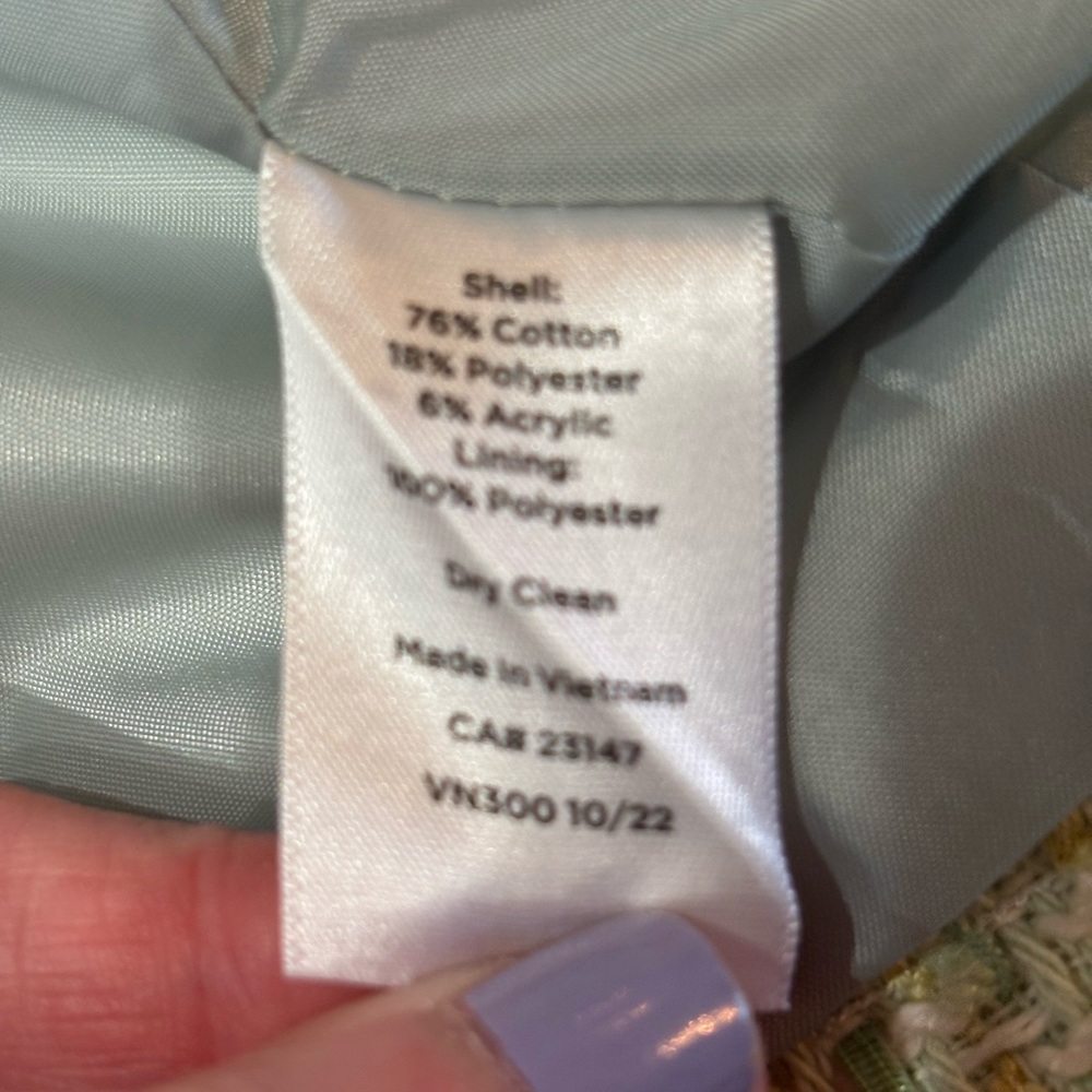 Talbots Tulip Patch Light Green Tweed Blazer Size… - image 4